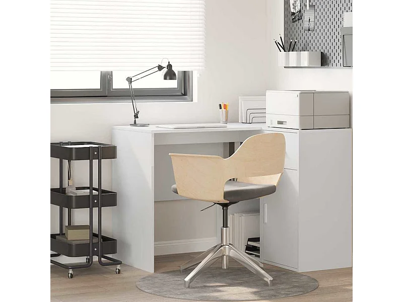 Bureau avec étagère Blanc 102 x 50 x 75 cm Bois d'ingénierie