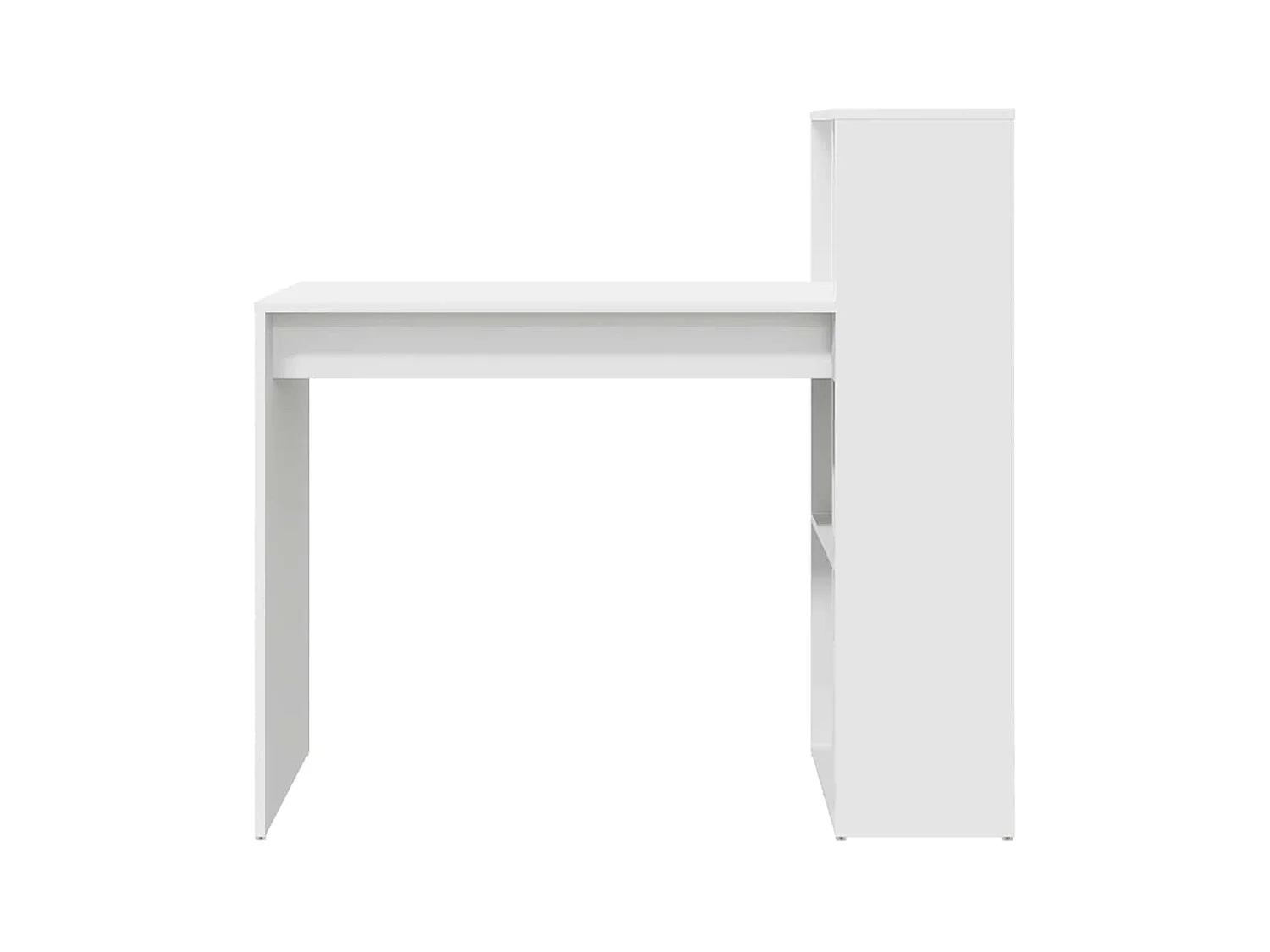 Bureau met plank Wit 108 x 55 x 103,5 cm Bewerkt hout