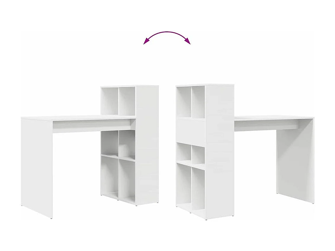 Bureau avec étagère Blanc 108 x 55 x 103,5 cm Bois d'ingénierie