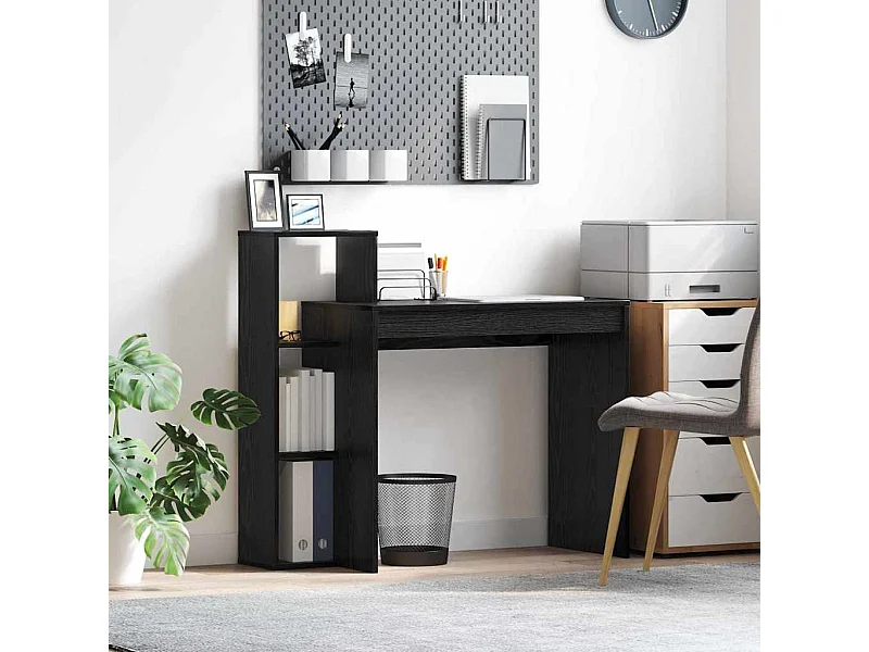 Scrivania in rovere nero 100 x 40 x 90 cm in legno ingegnerizzato