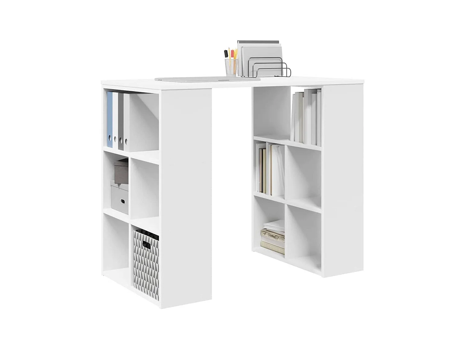 Bureau avec étagère Blanc 90 x 50 x 75 cm Bois d'ingénierie