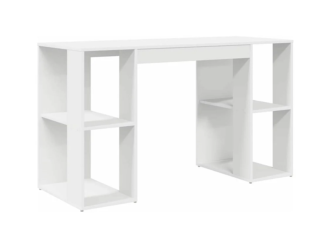 Bureau avec Rangement avec étagère Blanc 130 x 50,5 x 75 cm