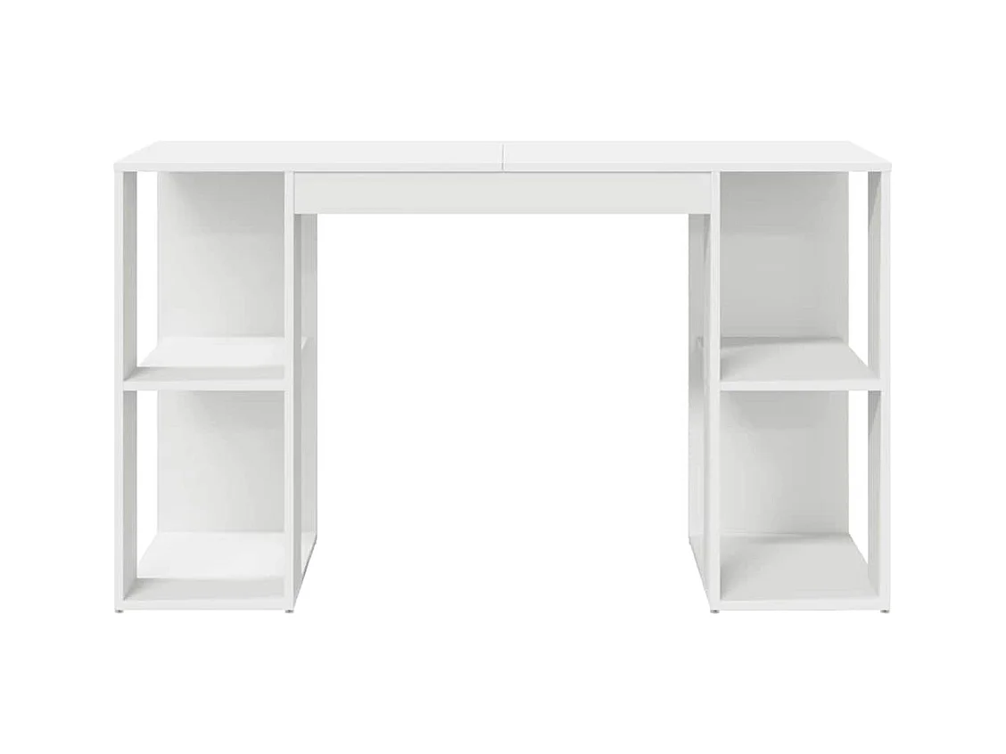 Bureau avec Rangement avec étagère Blanc 130 x 50,5 x 75 cm