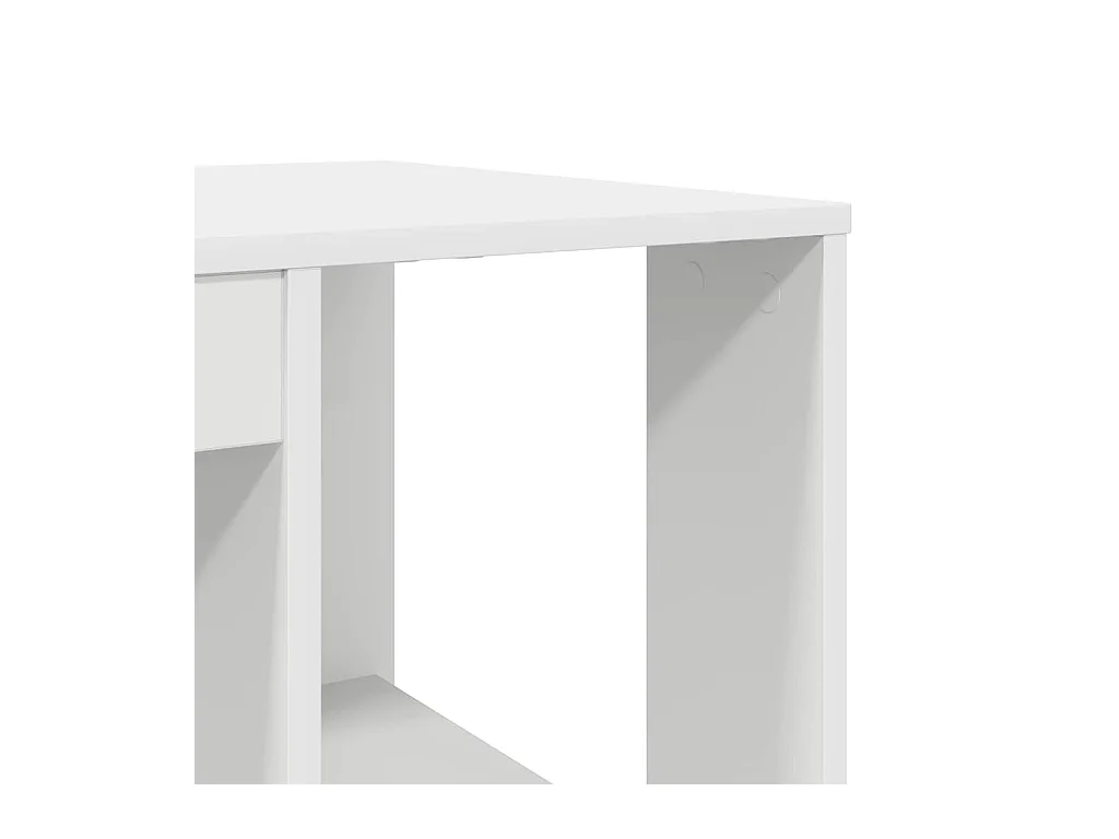 Bureau avec Rangement avec étagère Blanc 130 x 50,5 x 75 cm