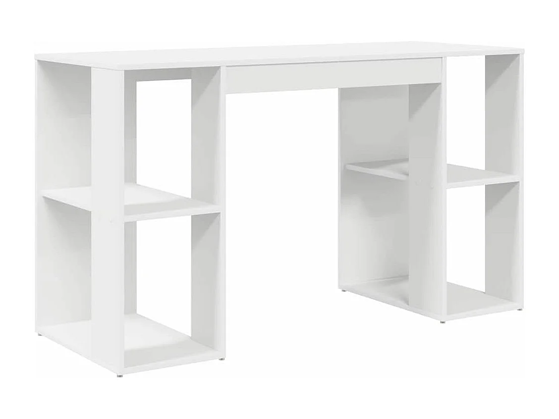 Bureau avec Rangement avec étagère Blanc 130 x 50,5 x 75 cm