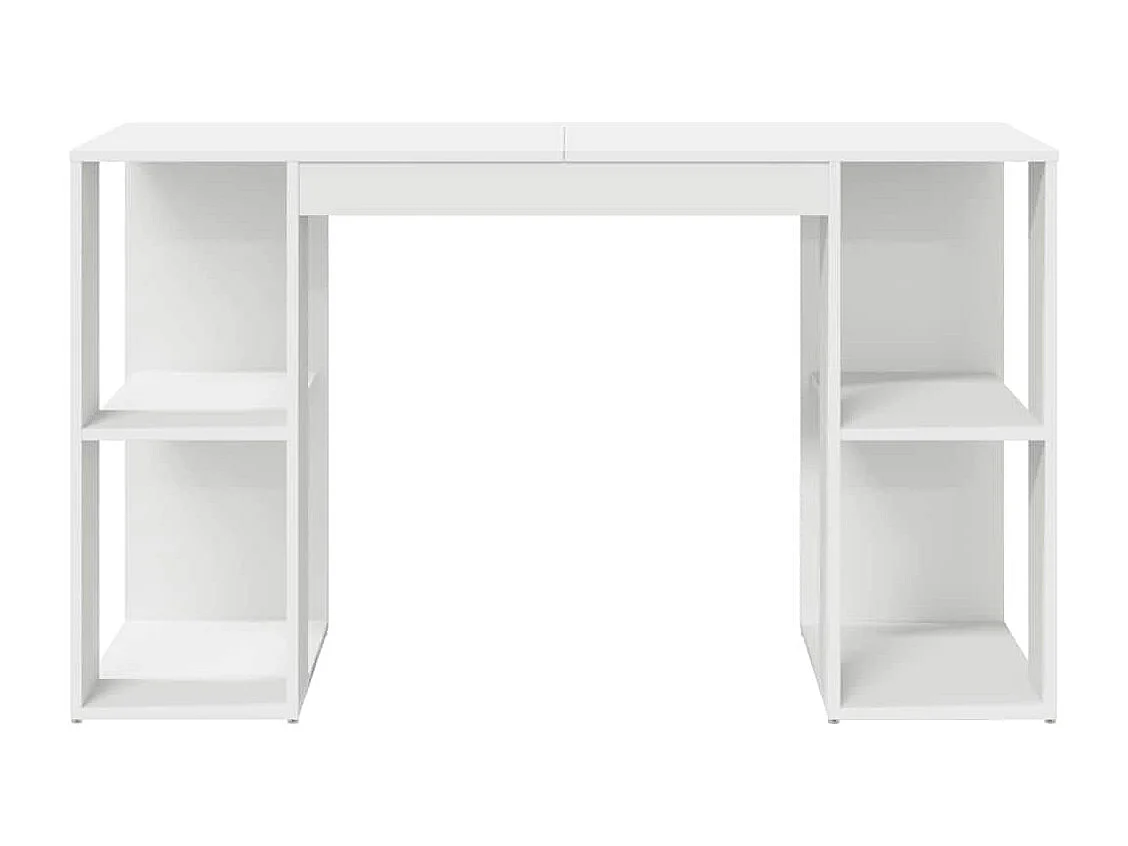 Bureau avec Rangement avec étagère Blanc 130 x 50,5 x 75 cm