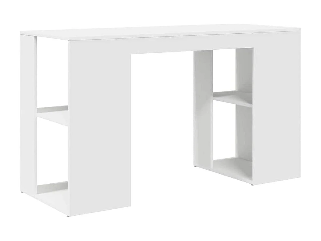Bureau avec Rangement avec étagère Blanc 130 x 50,5 x 75 cm