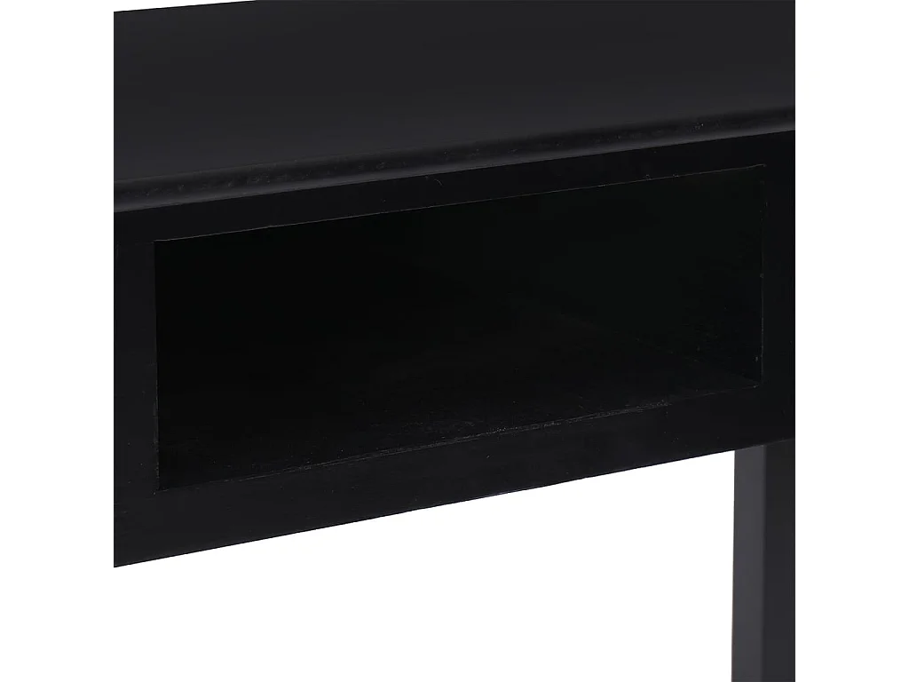 Aparador Negro 108x45x76 cm Madera Maciza de Paulownia