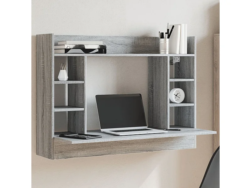 Scrivania da parete Sonoma grigia 105x48x75 cm in legno ingegnerizzato