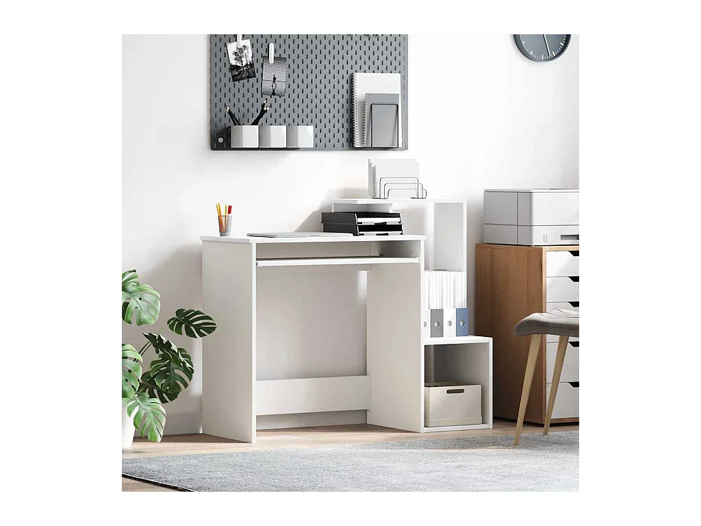 Bureau avec étagère Blanc 106 x 40 x 88.5 cm Bois d'ingénierie