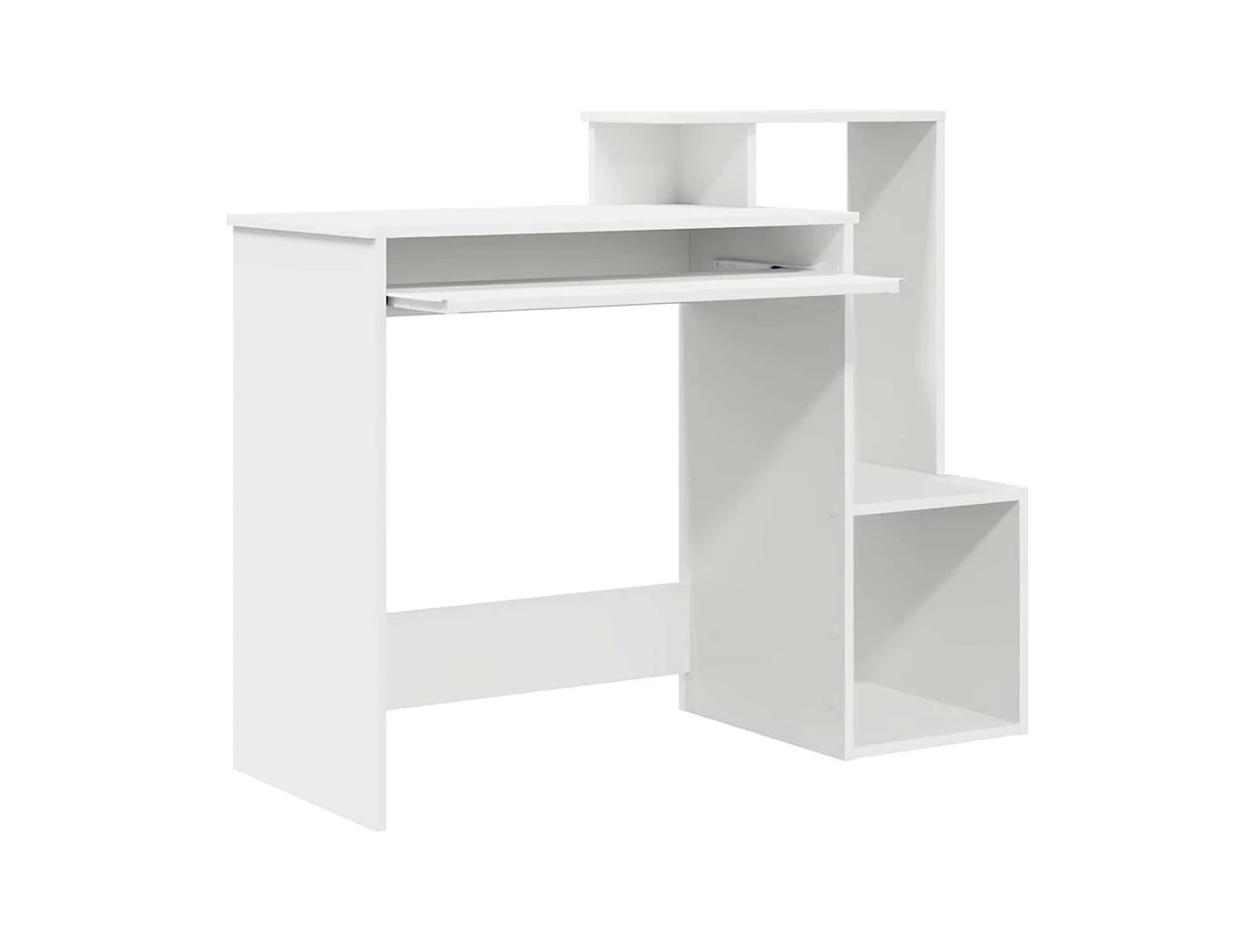 Bureau avec étagère Blanc 106 x 40 x 88.5 cm Bois d'ingénierie