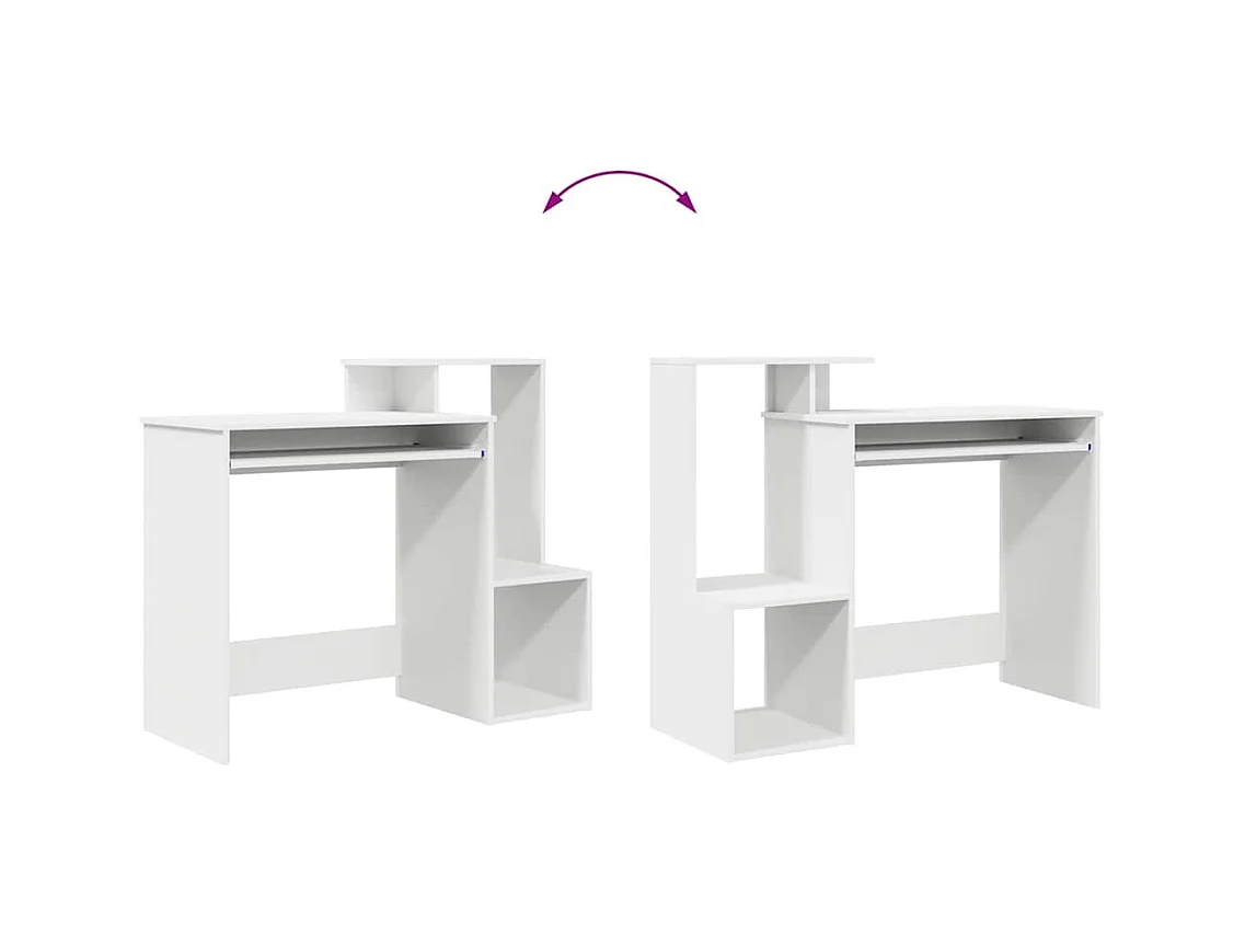 Bureau avec étagère Blanc 106 x 40 x 88.5 cm Bois d'ingénierie