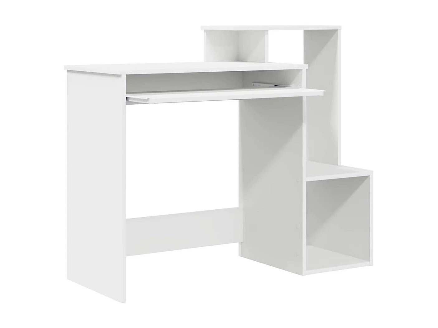 Bureau avec étagère Blanc 106 x 40 x 88.5 cm Bois d'ingénierie