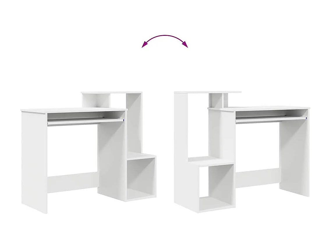 Bureau avec étagère Blanc 106 x 40 x 88.5 cm Bois d'ingénierie