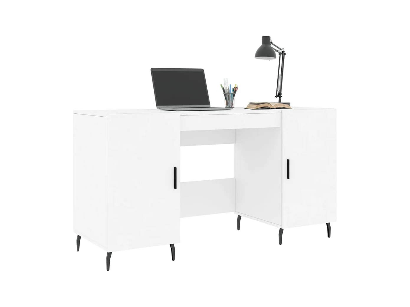 Wit bureau 140x50x75 cm bewerkt hout