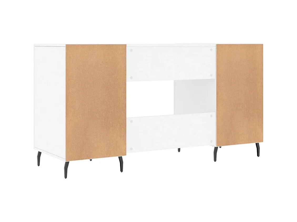 Wit bureau 140x50x75 cm bewerkt hout