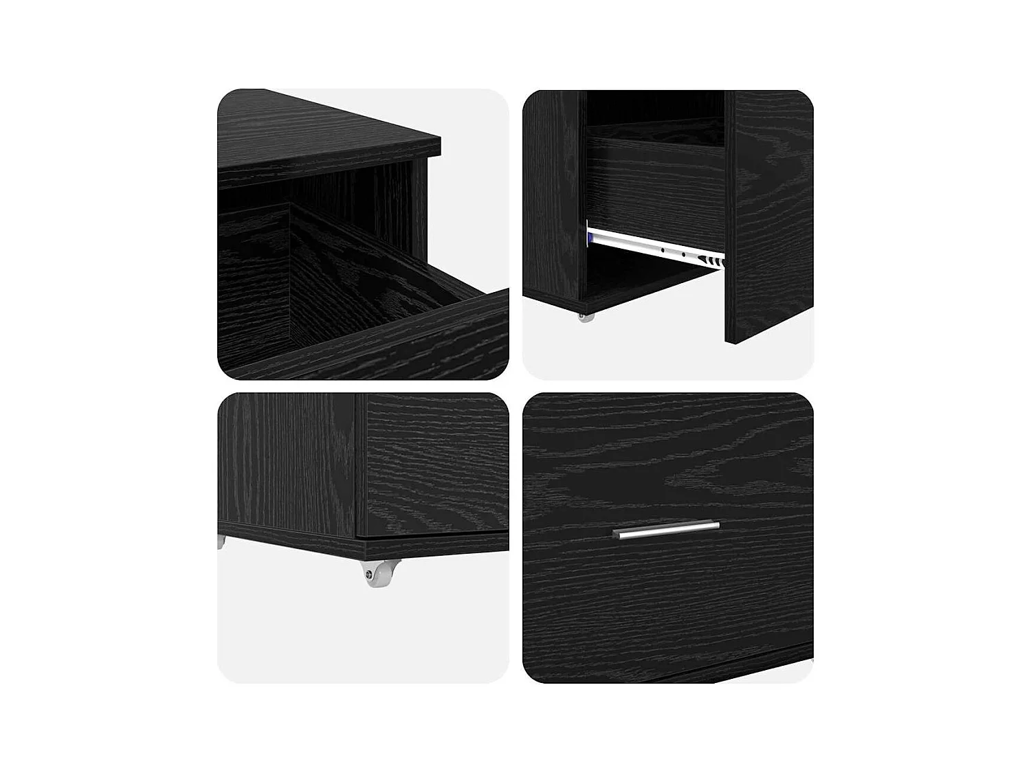 Bureau Chêne noir 131,5 x 50 x 106,5 cm Bois d'ingénierie