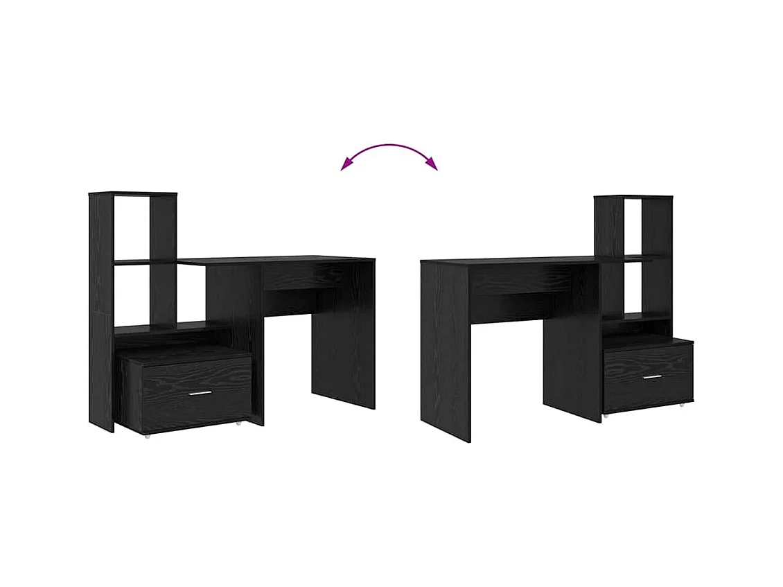 Bureau Chêne noir 131,5 x 50 x 106,5 cm Bois d'ingénierie