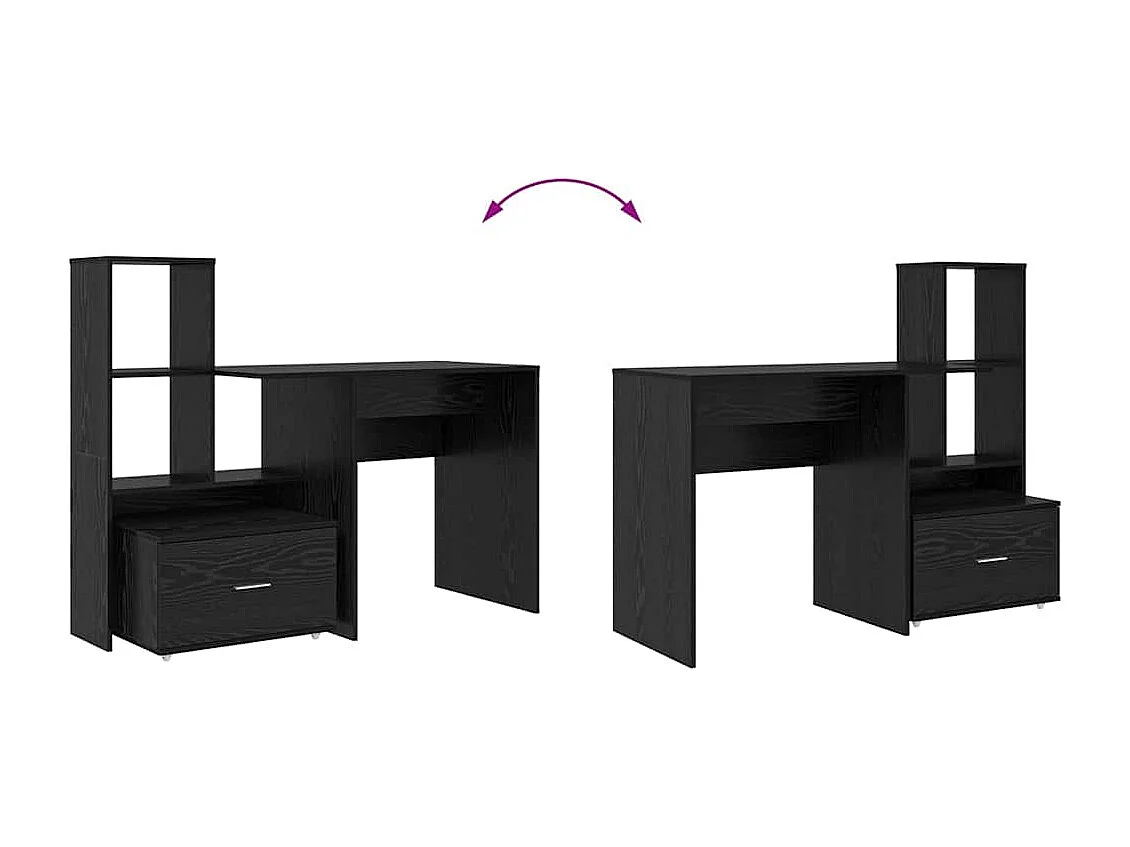 Bureau Chêne noir 131,5 x 50 x 106,5 cm Bois d'ingénierie