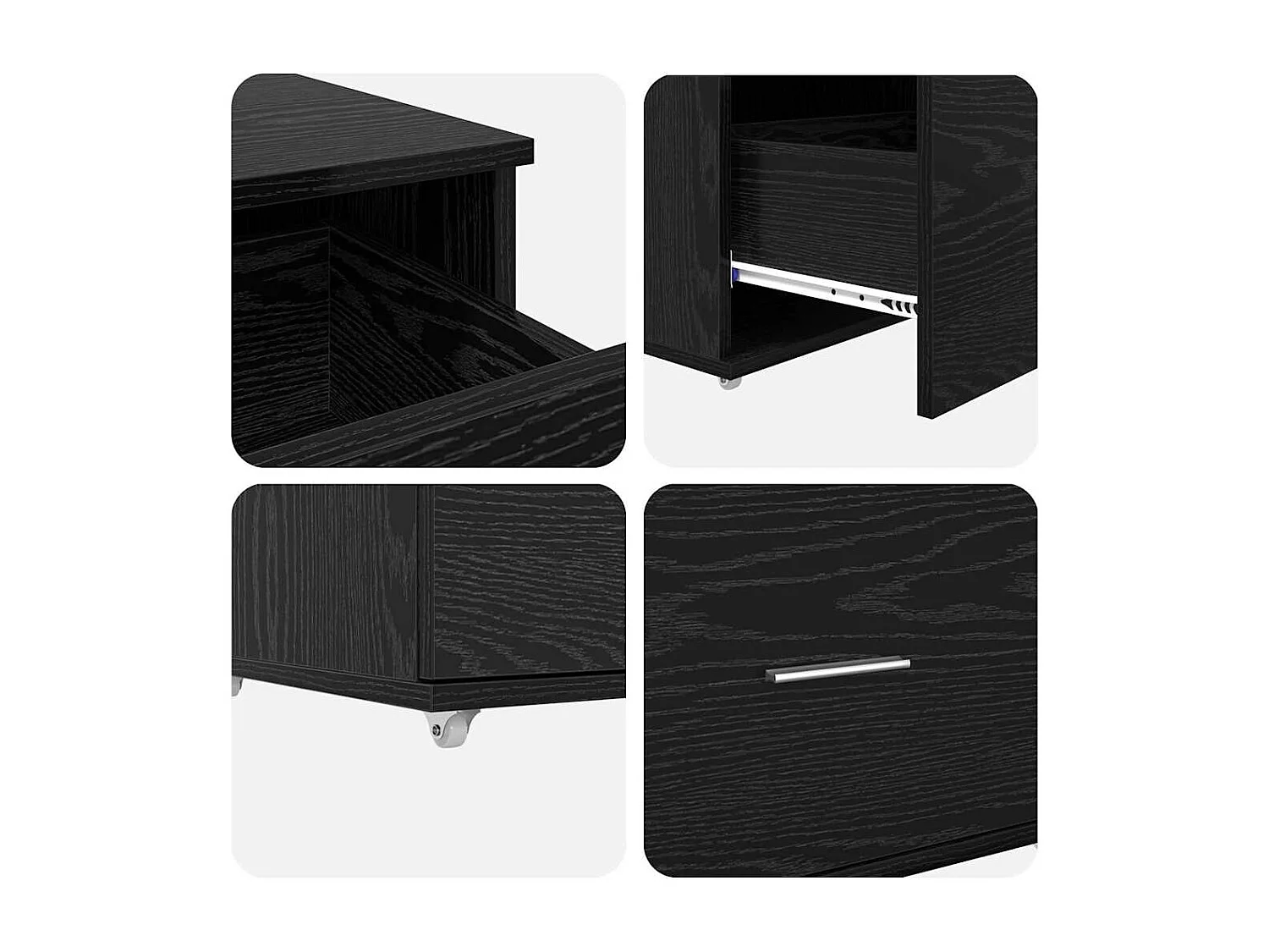 Bureau Chêne noir 131,5 x 50 x 106,5 cm Bois d'ingénierie