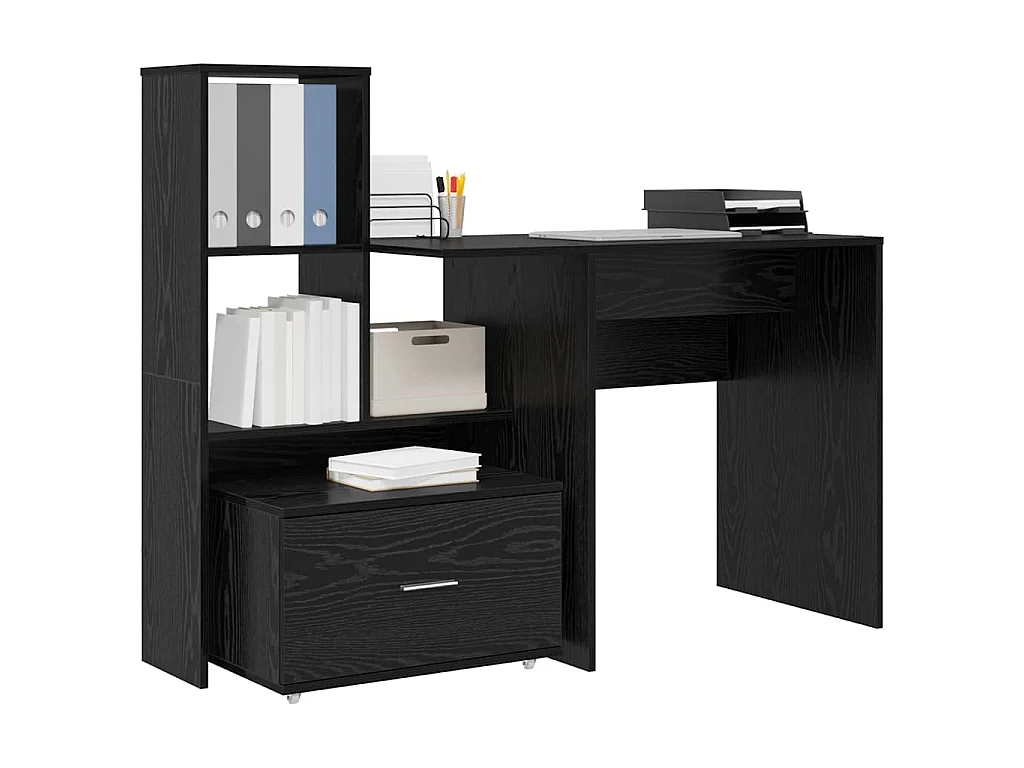 Bureau Chêne noir 131,5 x 50 x 106,5 cm Bois d'ingénierie
