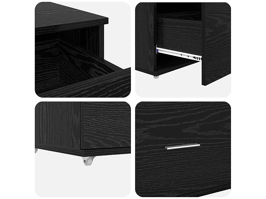 Bureau Chêne noir 131,5 x 50 x 106,5 cm Bois d'ingénierie