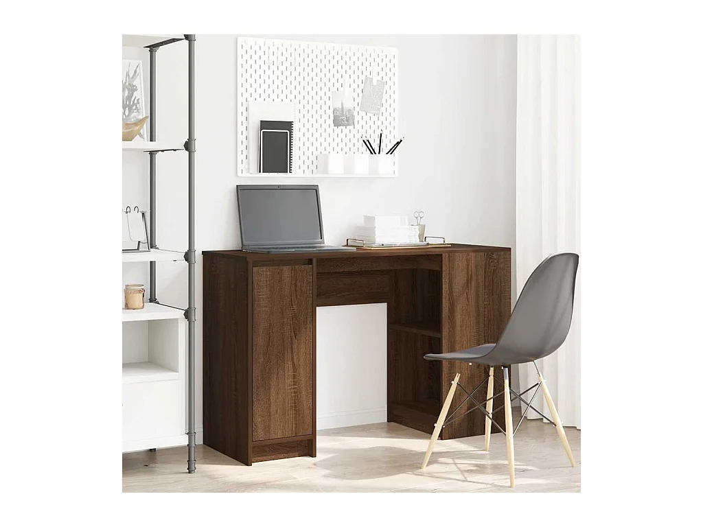 Bureau chêne marron 120x42x76 cm bois d'ingénierie