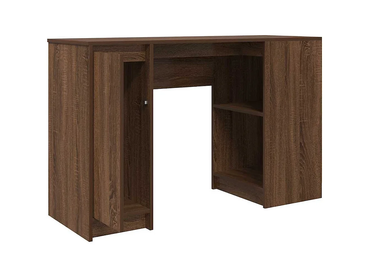 Bureau chêne marron 120x42x76 cm bois d'ingénierie