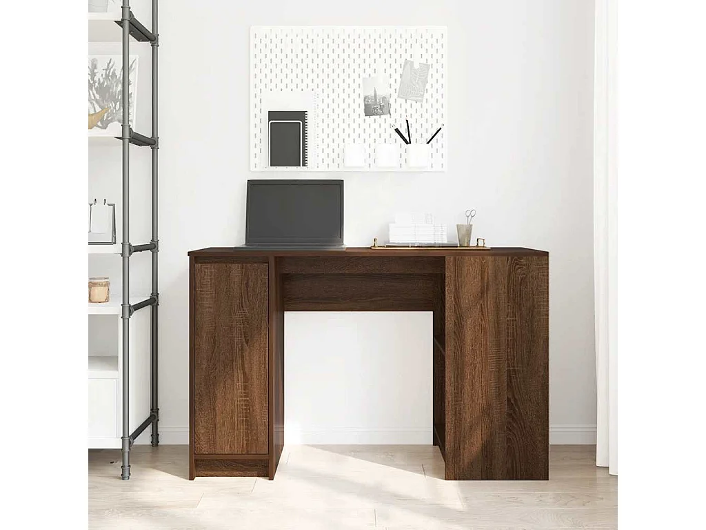 Bureau chêne marron 120x42x76 cm bois d'ingénierie