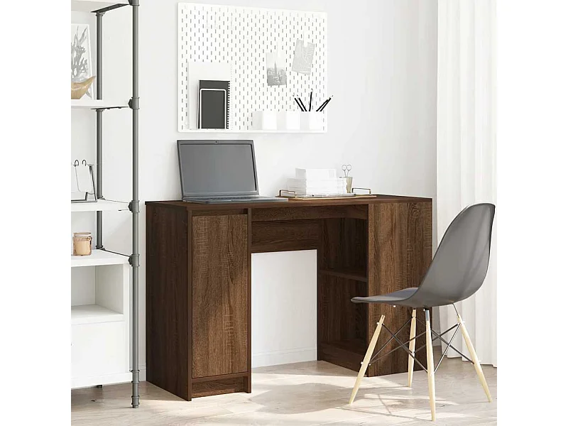 Bureau chêne marron 120x42x76 cm bois d'ingénierie