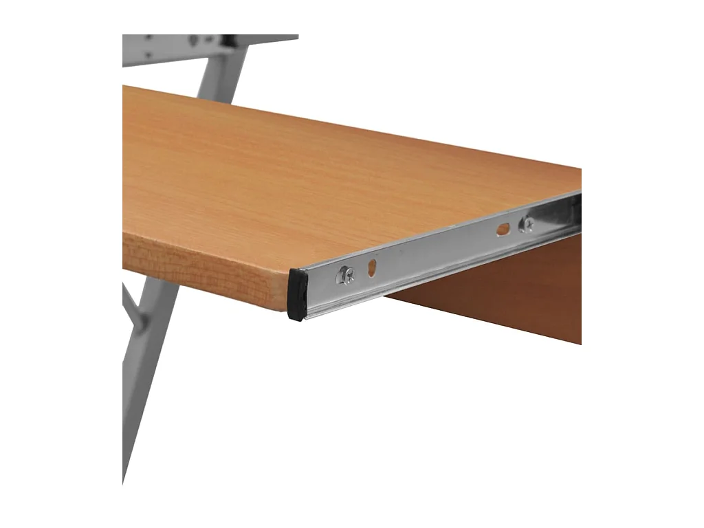 Computerbureau met uitschuifbaar toetsenbordblad bruin