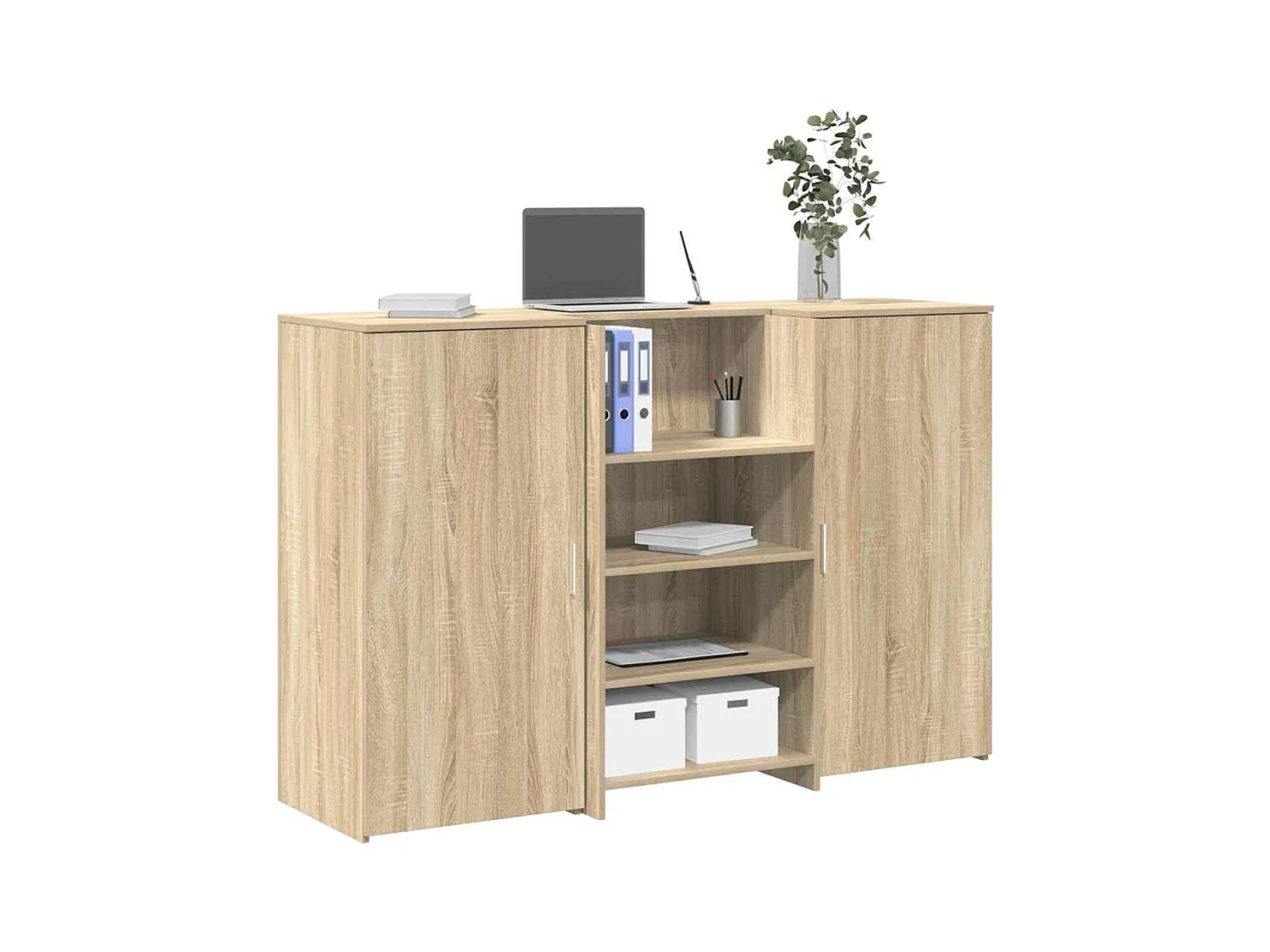 Bureau réception chêne sonoma 155x50x103,5 cm bois d'ingénierie