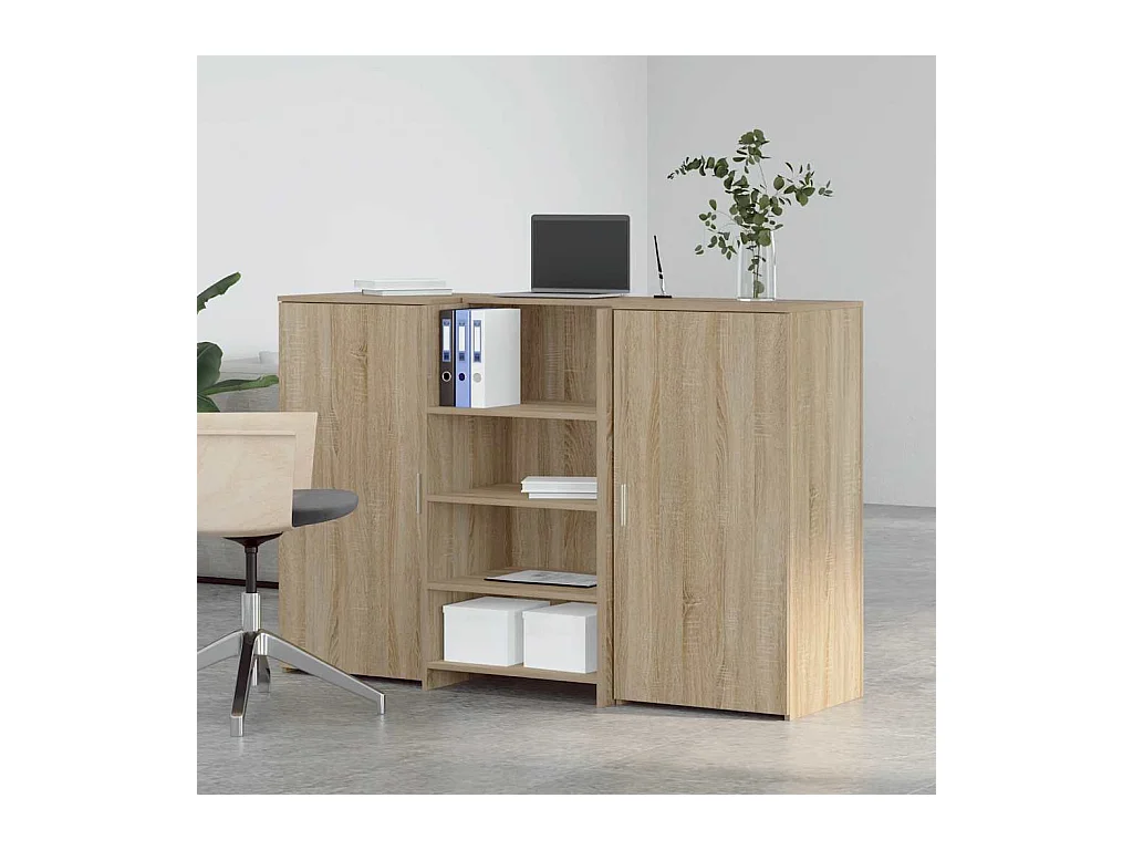 Bureau réception chêne sonoma 155x50x103,5 cm bois d'ingénierie