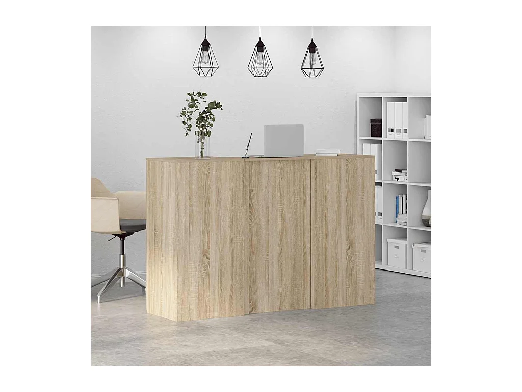 Bureau réception chêne sonoma 155x50x103,5 cm bois d'ingénierie