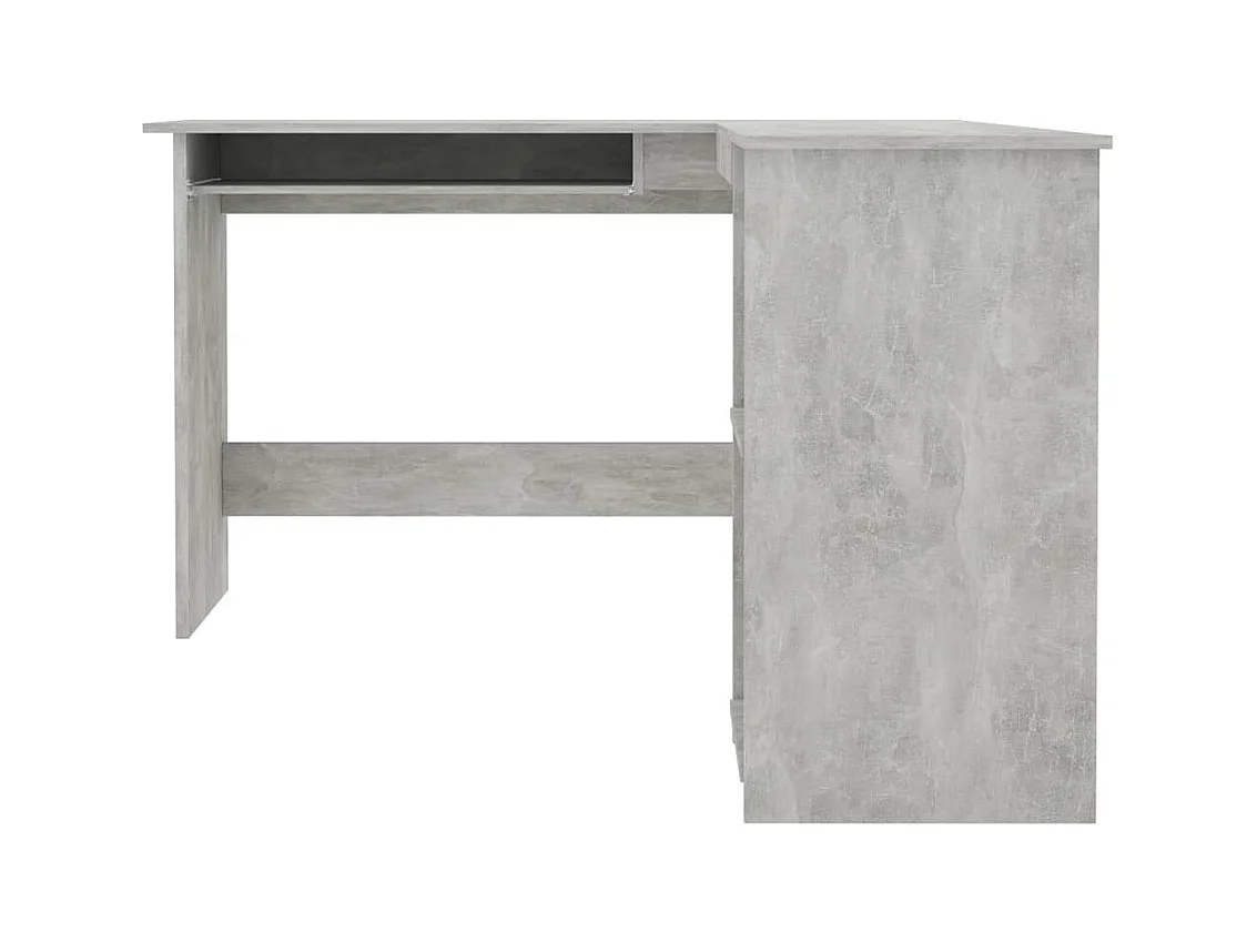 Escritorio de esquina en forma de L de madera de ingeniería gris hormigón