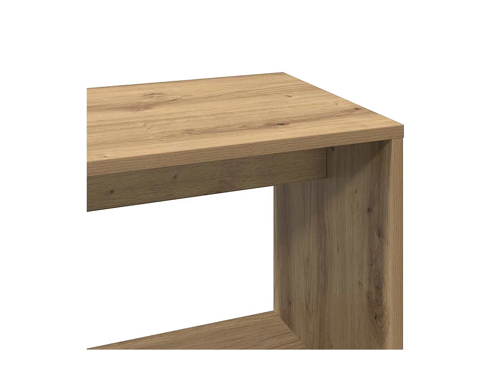 Bureau d'angle chêne artisanal 200,5x50x76 cm bois d'ingénierie