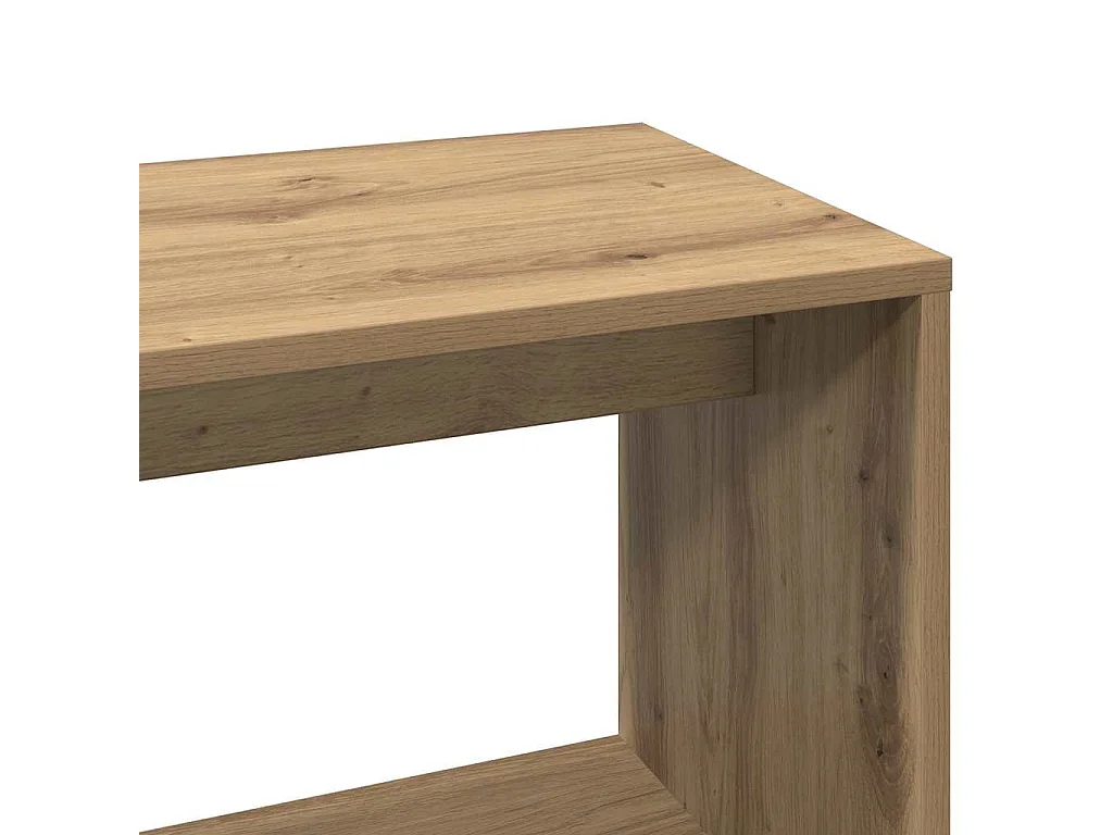 Bureau d'angle chêne artisanal 200,5x50x76 cm bois d'ingénierie