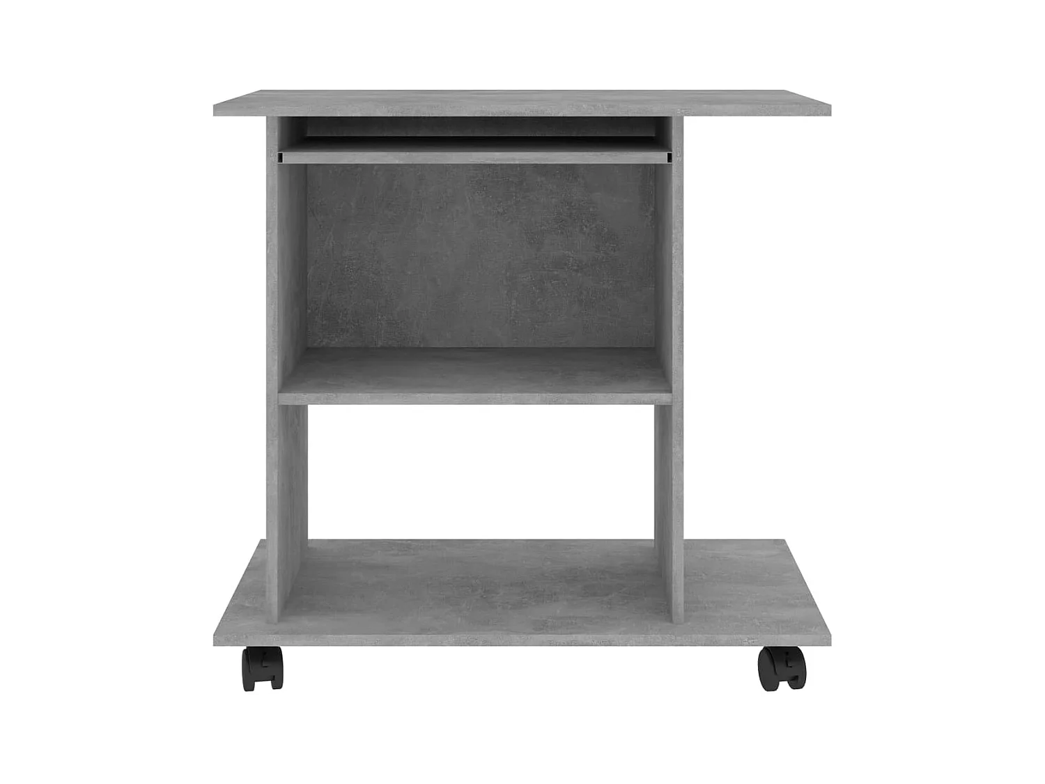 Betongrijs computerbureau 80x50x75 cm bewerkt hout