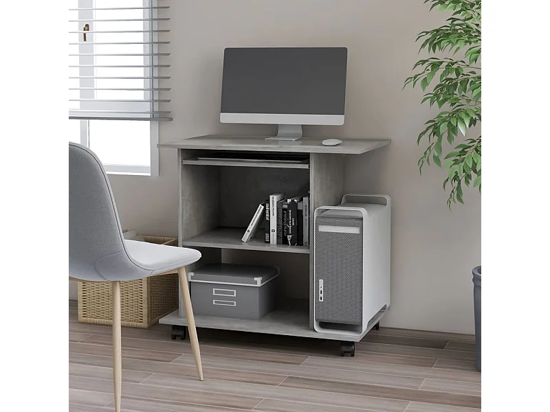Scrivania per computer grigio cemento 80x50x75 cm in legno ingegnerizzato