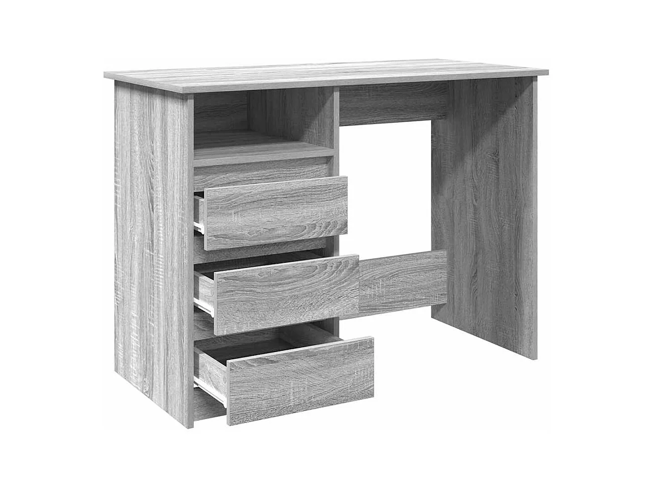 Bureau sonoma gris 102x50x75 cm bois d'ingénierie