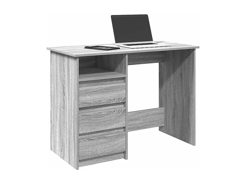 Bureau sonoma gris 102x50x75 cm bois d'ingénierie