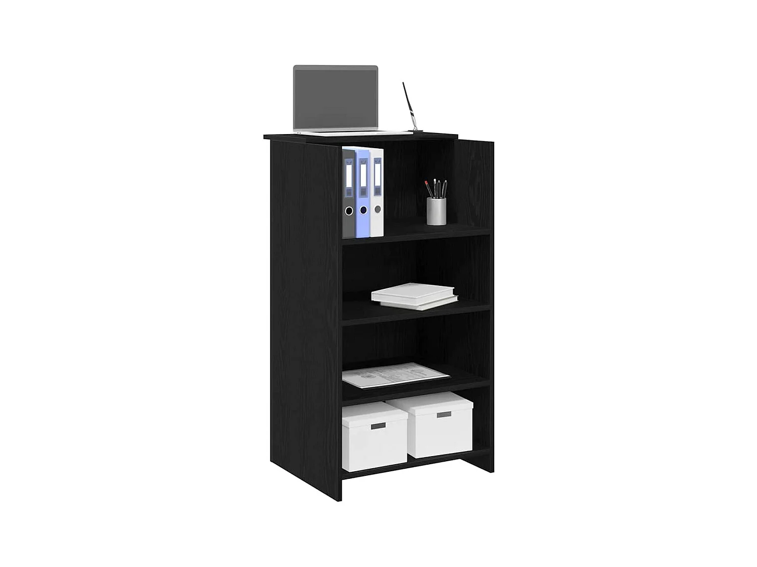Bureau de réception noir 55x50x103,5 cm bois d'ingénierie