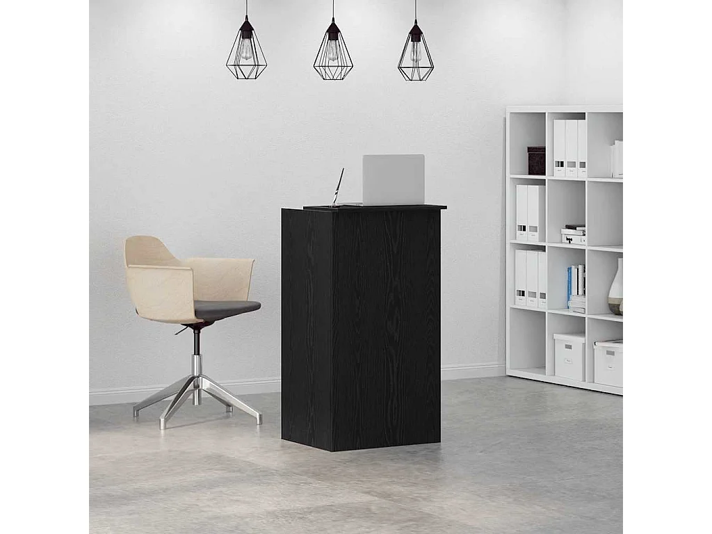 Bureau de réception noir 55x50x103,5 cm bois d'ingénierie