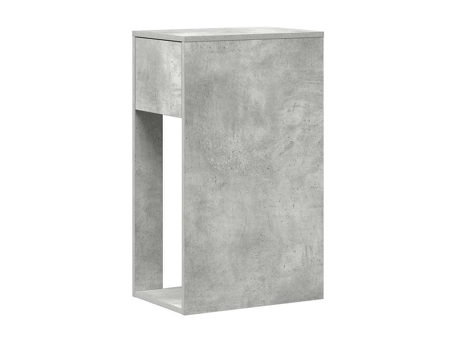 Support de tour d'ordinateur et tiroir gris béton 30x44x74 cm