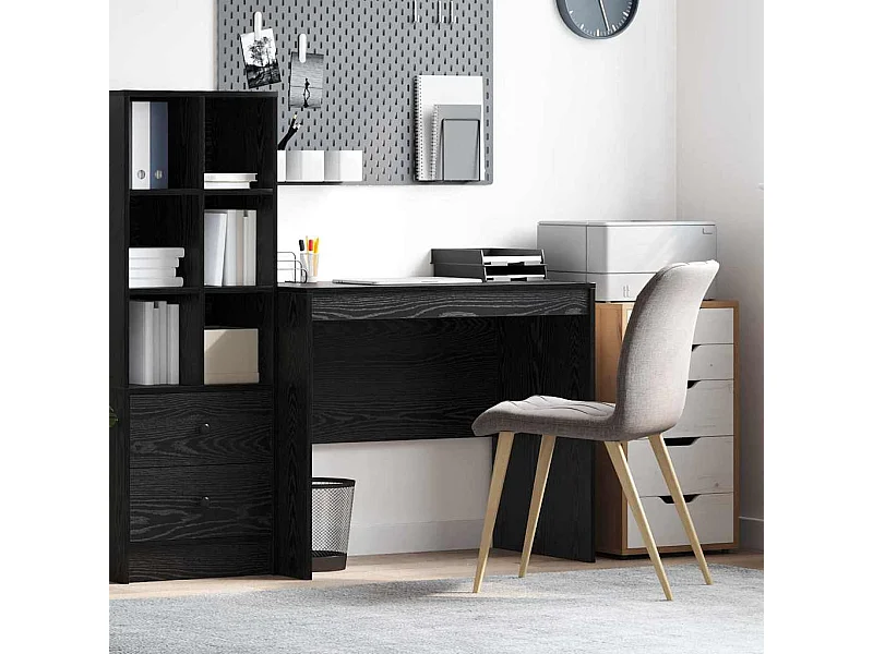Scrivania in rovere nero 90 x 50 x 76 cm in legno ingegnerizzato