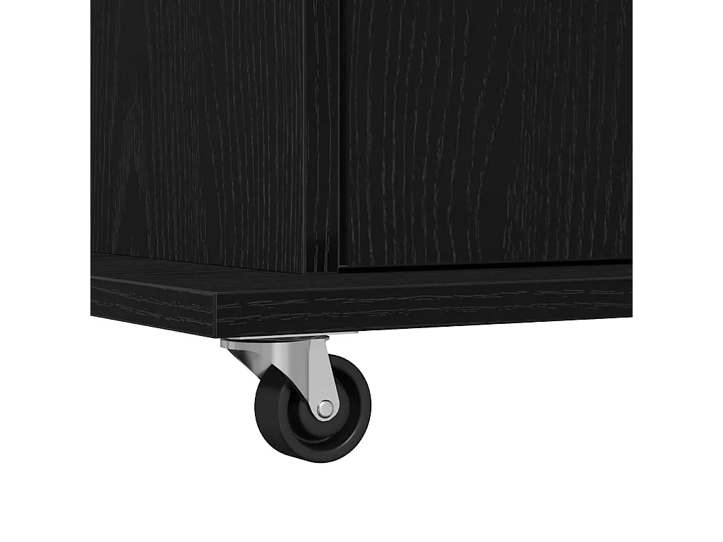 Podium avec roue Chêne noir 55 x 55 x 107 cm Bois d'ingénierie