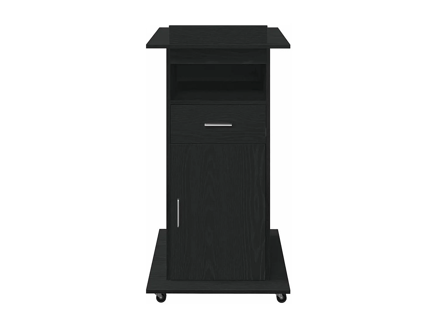 Podium avec roue Chêne noir 55 x 55 x 107 cm Bois d'ingénierie