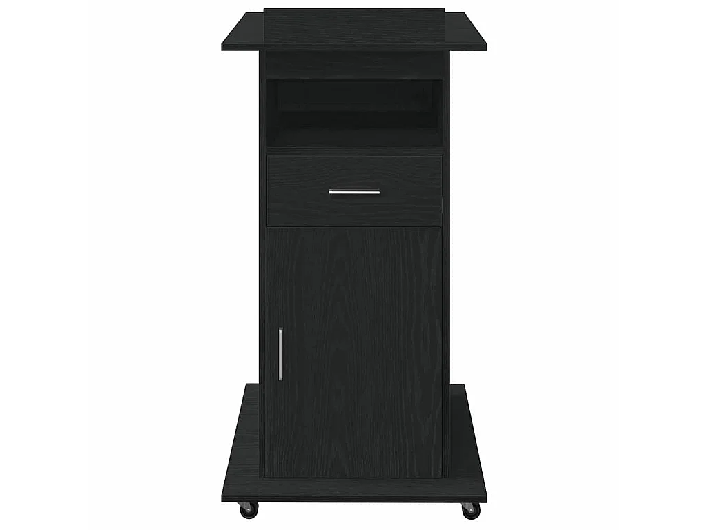 Podium avec roue Chêne noir 55 x 55 x 107 cm Bois d'ingénierie