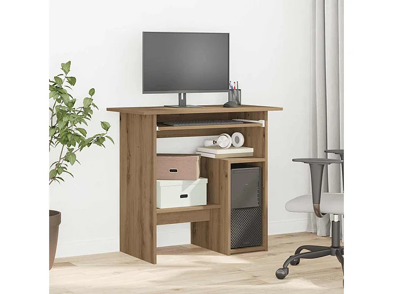 Scrivania artigianale in rovere 80x45x74 cm in legno ingegnerizzato