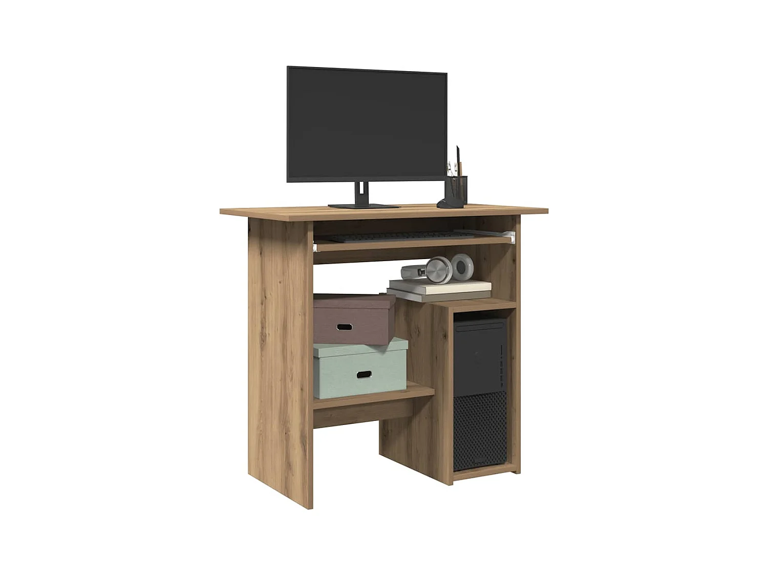 Handgemaakt eikenhouten bureau 80x45x74 cm bewerkt hout